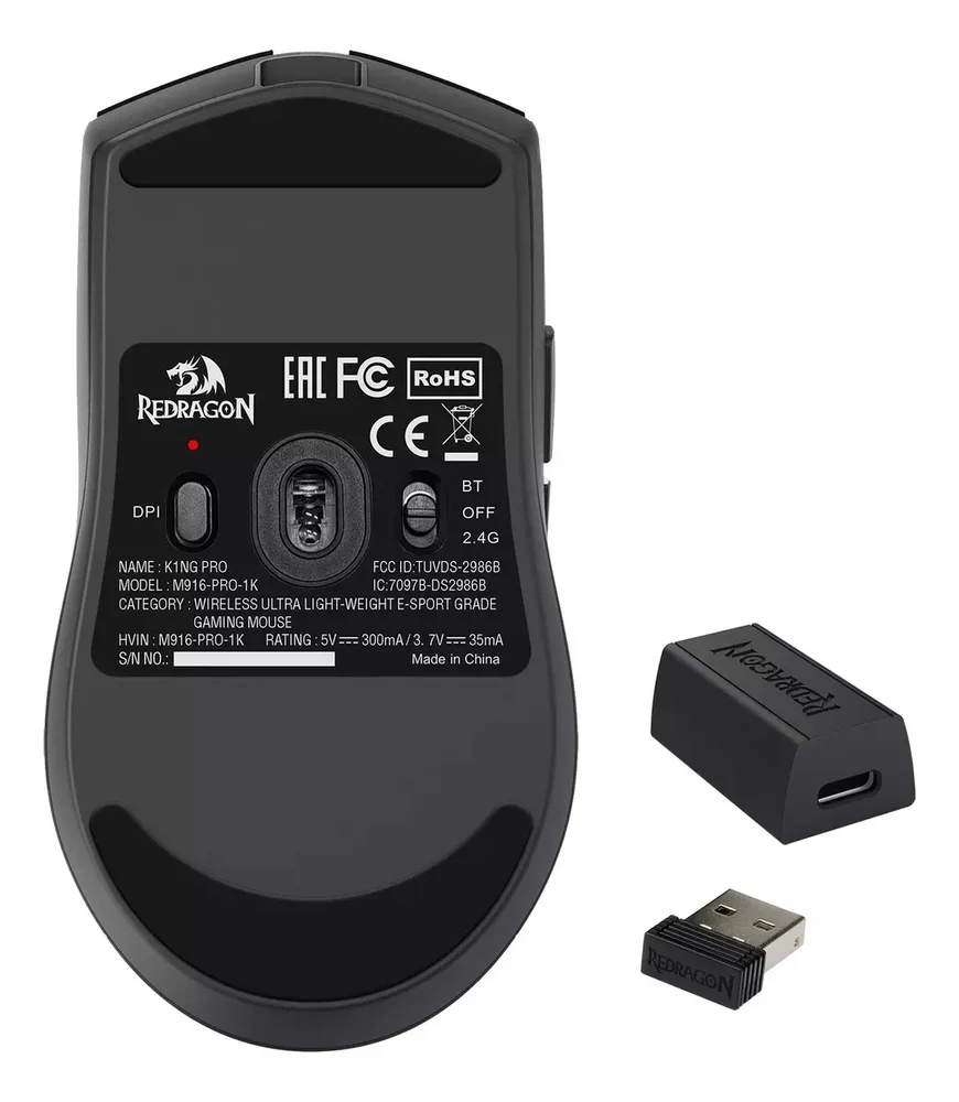 Imagem 2 de 5 do produto Mouse Gamer Redragon K1 Lite M916-lit-1k 3 Ultra Light 8000 Dpi