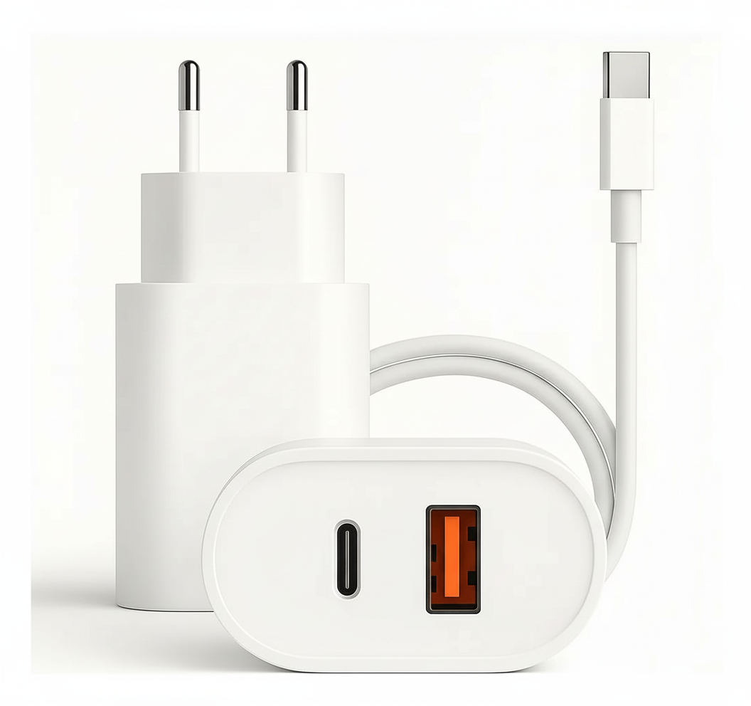 Carregador Celular Turbo Branco Duplo Fast Charging 25w