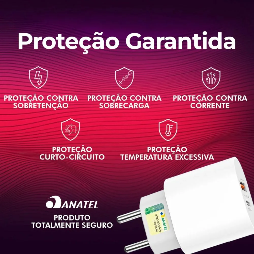 Imagem 3 de 5 do produto Carregador Smartphone Type C 2 Entradas Power Delivery