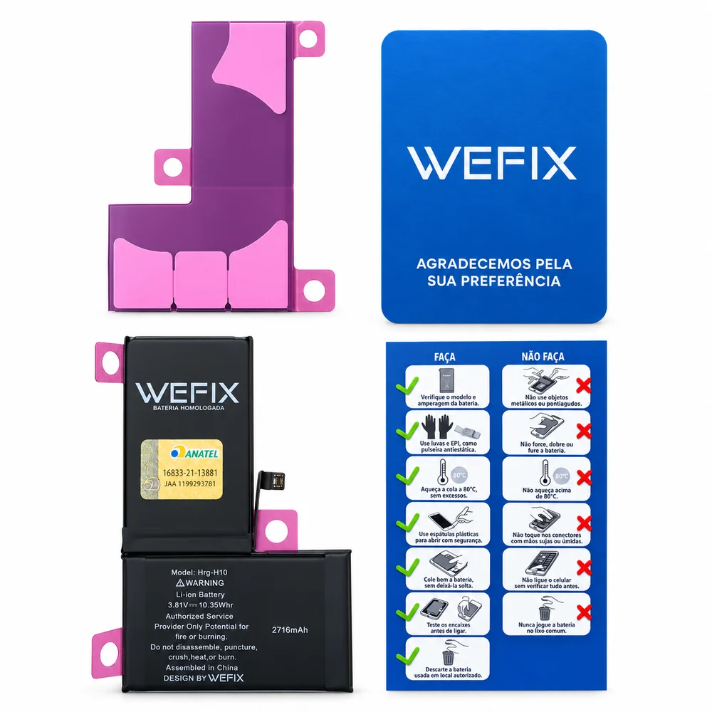Imagem 3 de 5 do produto Bateria Wefix Homologada Anatel Compatível Com Iphone X