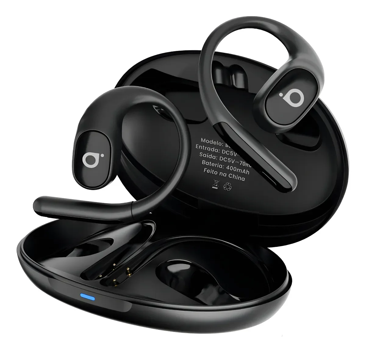 Fone De Ouvido Bluetooth Basike Ows - Bluetooth 5.4, Estéreo Hd, 40h De Autonomia (7h Contínuas), Resistente Ao Suor, Design Esportivo, Leve 65g, Controle Touch, Ideal Para Treino, Corrida E Dia A Dia