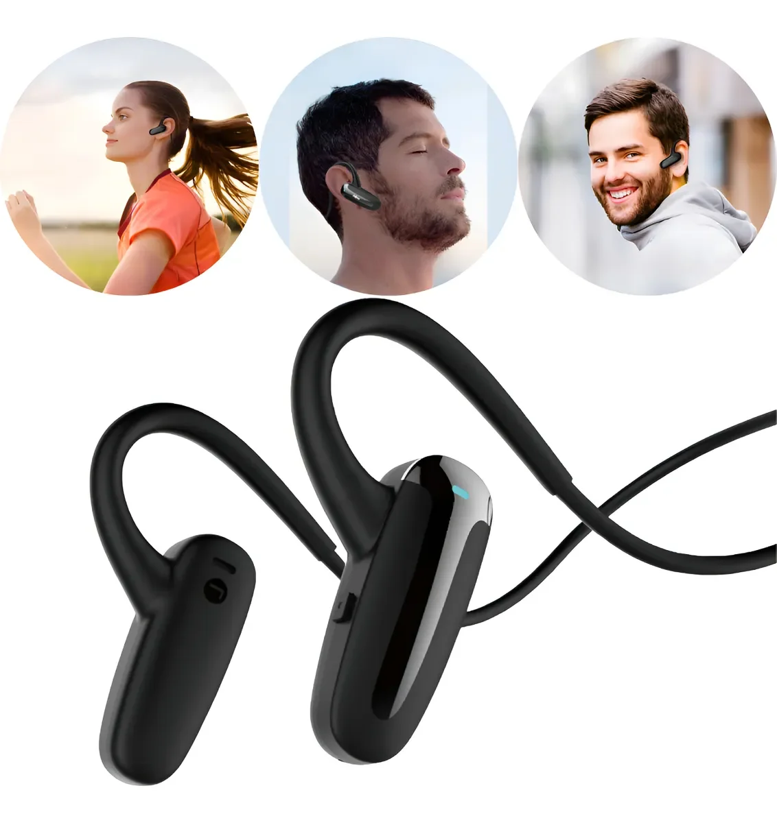 Fone Condução Ossea Bluetooth Esportivo Ergonômico