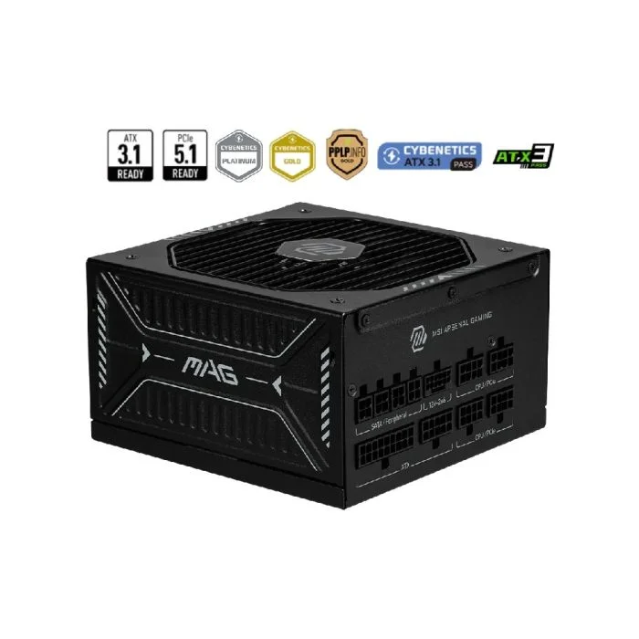 Imagem 4 de 5 do produto Fonte MSI MAG A850GLS 850W 80 Plus Gold Modular PFC Ativo C/ Cabo - Preto