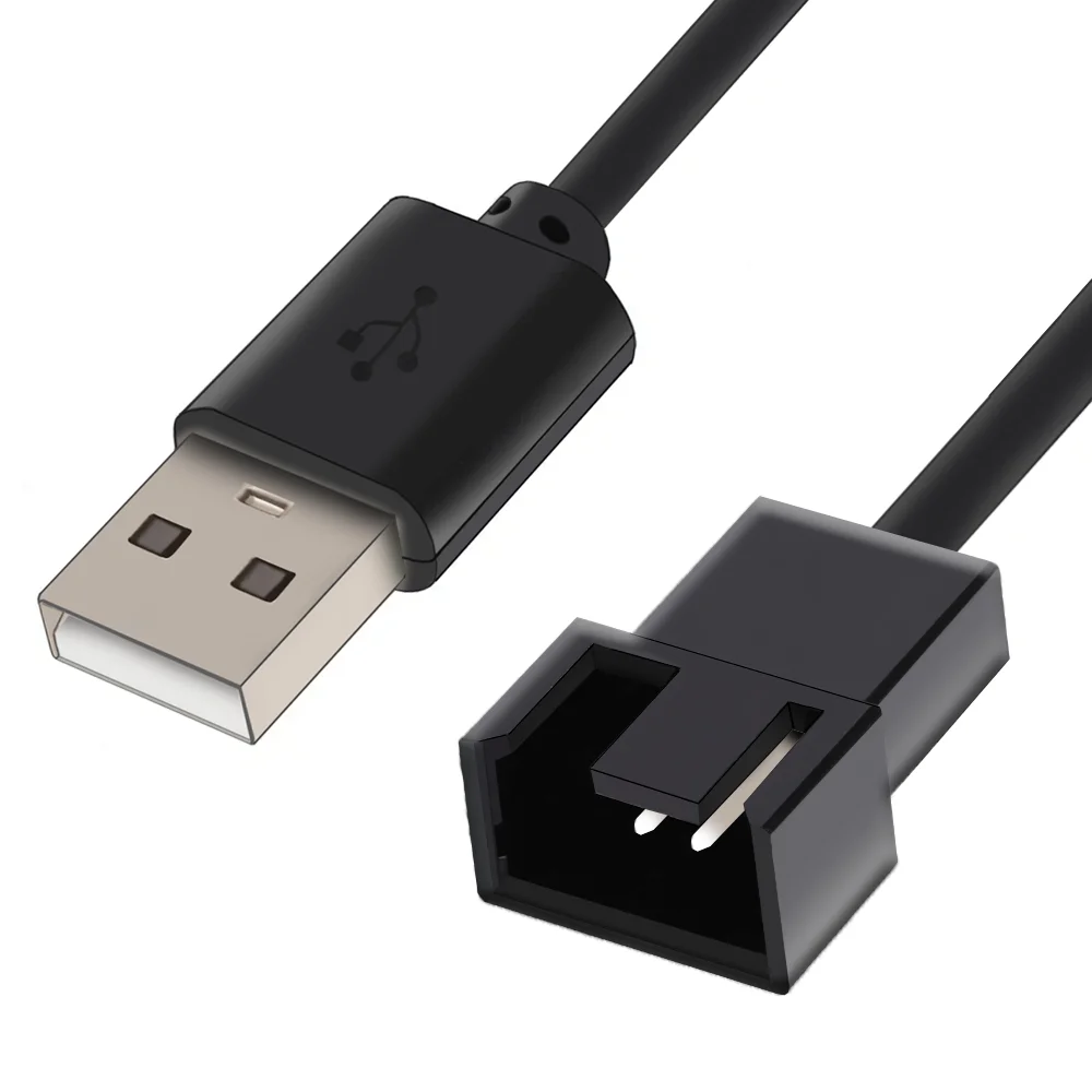 Cabo Adaptador USB 2.0 para Cooler Fan, 3 ou 4 Pinos Pwm, Conversor para Ventoinha fora do gabinete 6