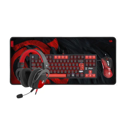 Kit Gamer Redragon Flamengo Headset Teclado Mouse Mousepad