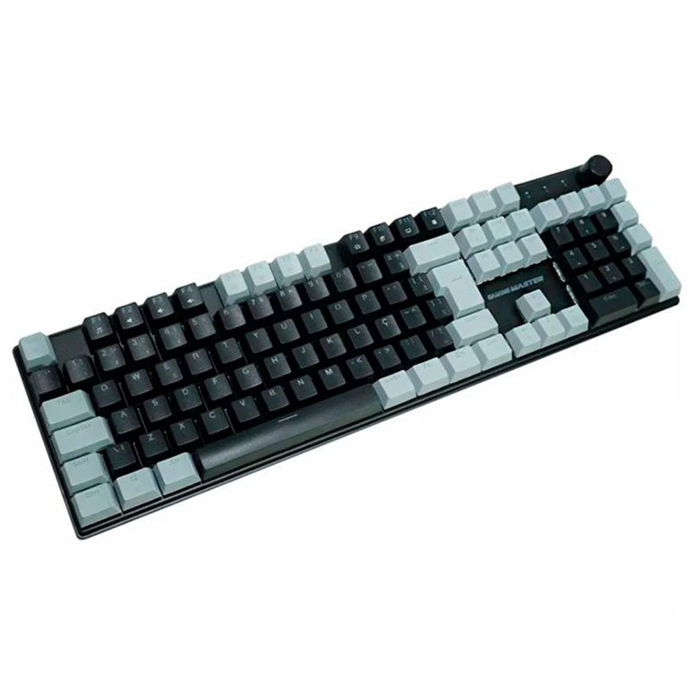 Imagem 2 de 5 do produto Teclado Gamer Mecânico K-mex Shadowscope Khy628, Usb, Switch Blue, Iluminação Rainbow, Layout Abnt2, Preto E Cinza - Khy628u0002cb0x