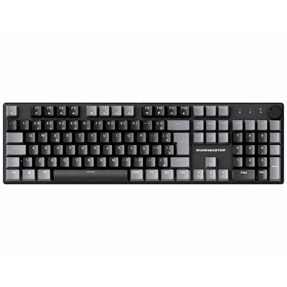 Imagem 3 de 5 do produto Teclado Gamer Mecânico K-mex Shadowscope Khy628, Usb, Switch Blue, Iluminação Rainbow, Layout Abnt2, Preto E Cinza - Khy628u0002cb0x