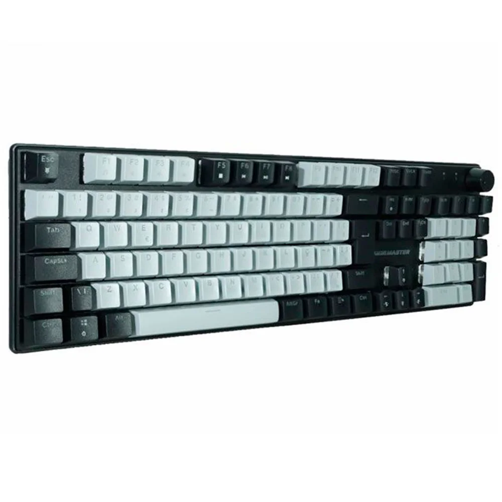 Imagem 2 de 5 do produto Teclado Gamer Mecânico K-mex Shadowscope Khy528, Usb, Switch Blue, Iluminação Rainbow, Layout Abnt2, Cinza E Preto - Kgy528u0001cb0x