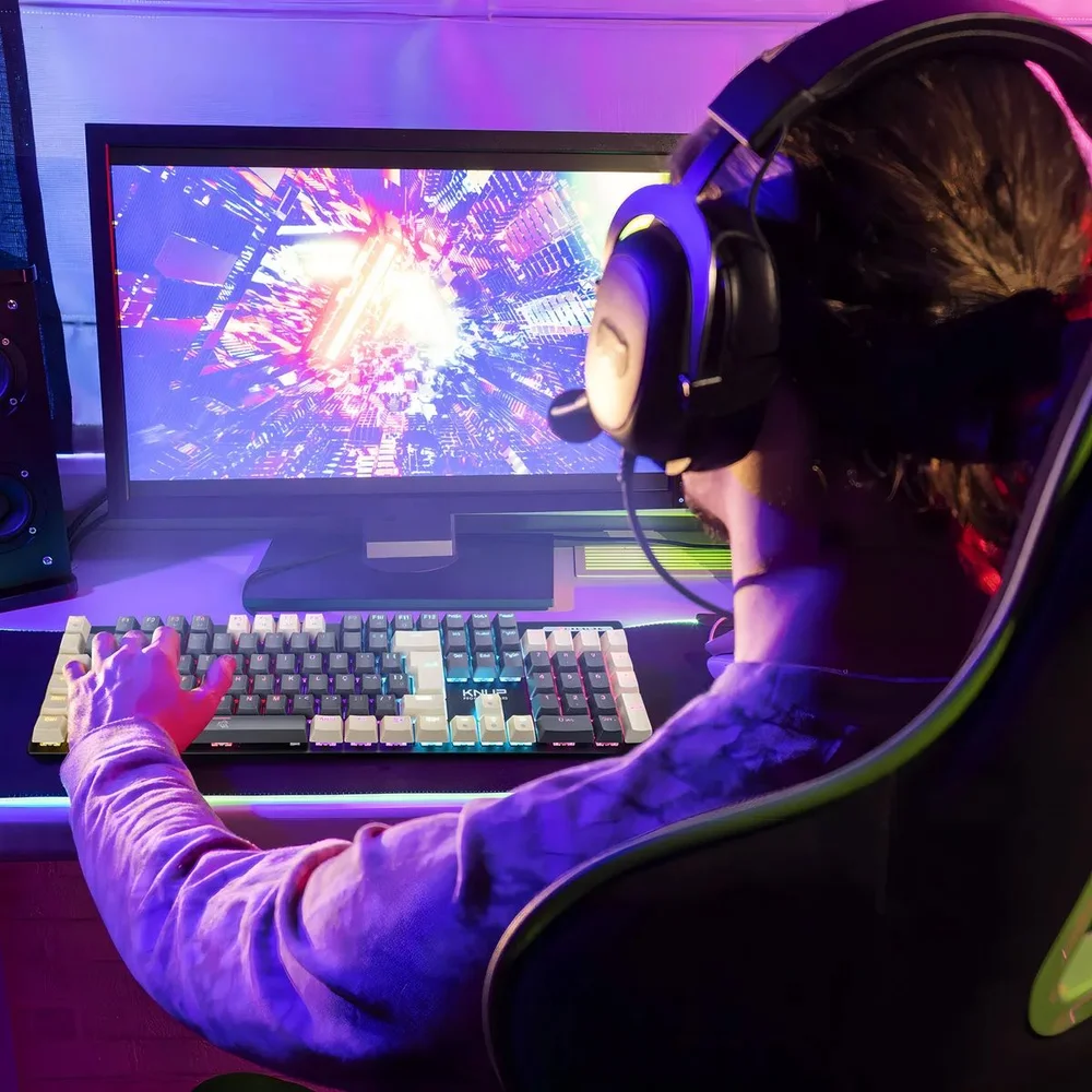 Imagem 3 de 5 do produto Teclado Mecânico Gamer RGB Knup Kp-te143 Iluminação Rainbow