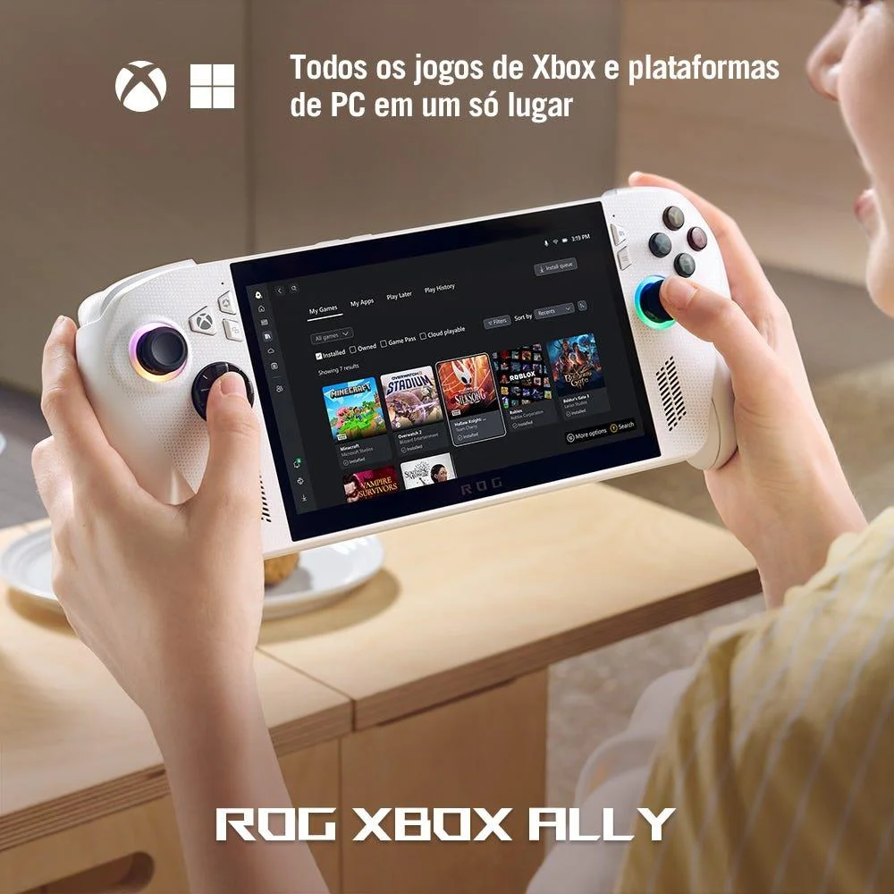Imagem 4 de 5 do produto Console Portátil Rog XBOX Ally Amd Z2 A 512 SSD 16 Gb Ram Tela 7" WINDOWS 11 Oficial Asus Brasil Branco - Nh003w