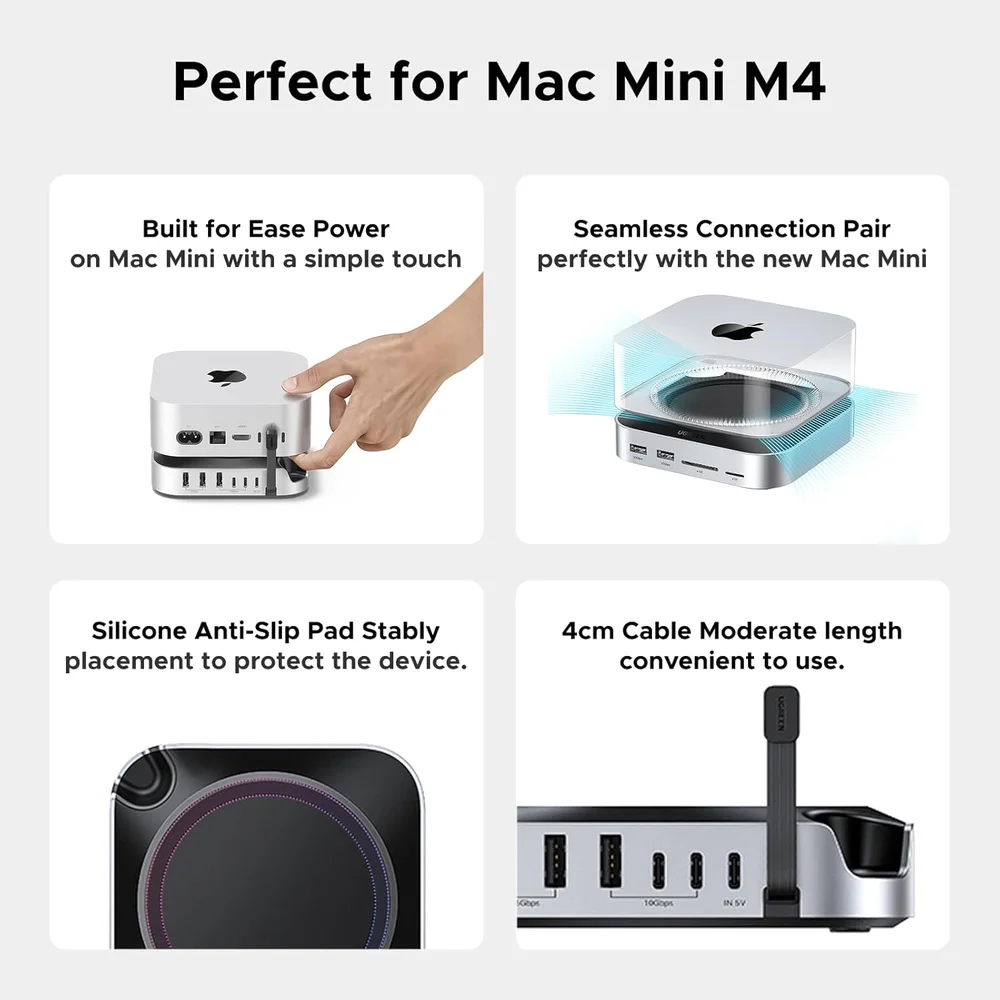 Imagem 2 de 5 do produto Dock Station Hub 11 Em 1 Usb-c Mac Mini M4/m4 Pro 10gbps
