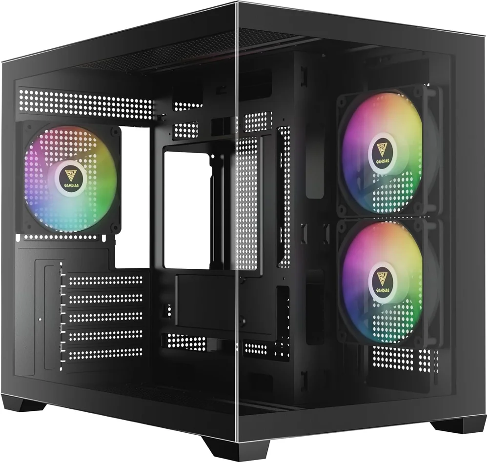Gabinete Gamer Gamdias Aura Gc10m ARGB V2 Preto Com 3 Fans
