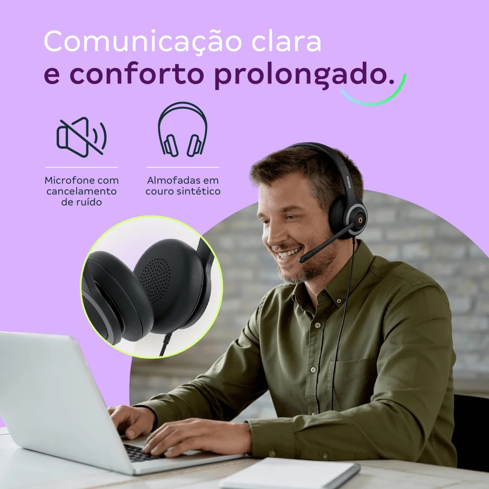 Imagem 5 de 5 do produto Headset Whs 70 Duo Usb Intelbras