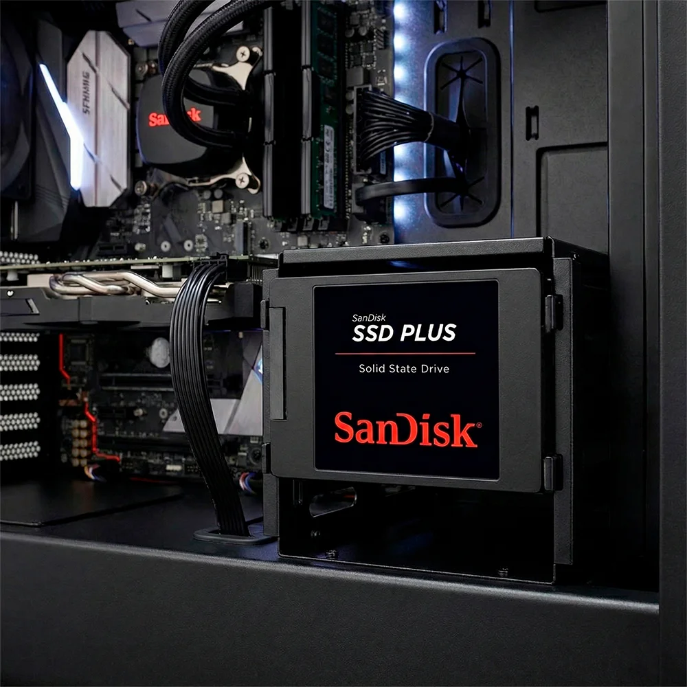 Imagem 3 de 5 do produto SSD Sandisk Plus, 500gb, Sata Iii, Leitura: 545mbs E Gravação: 505mbs, Sdssda-500g-g28