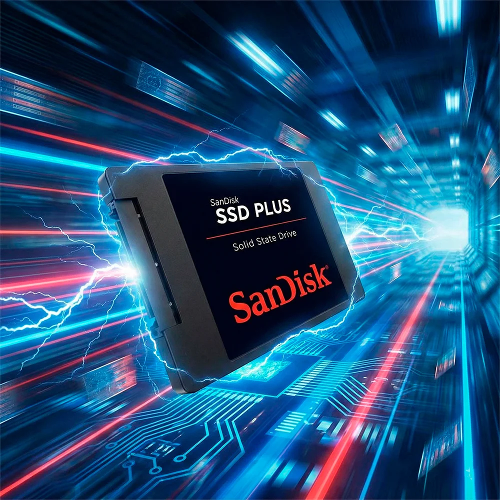 Imagem 4 de 5 do produto SSD Sandisk Plus, 500gb, Sata Iii, Leitura: 545mbs E Gravação: 505mbs, Sdssda-500g-g28