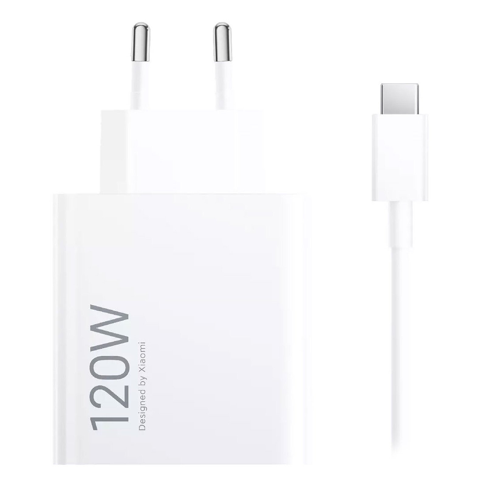 Carregador Tomada Rápido   Xiaomi Mdy-14-ee Usb-c 120w - Branco + Cabo Usb / Usb-c