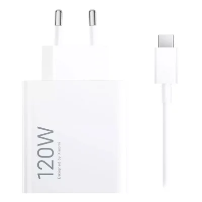 Carregador Tomada Rápido   Xiaomi Mdy-14-ee Usb-c 120w - Branco + Cabo Usb / Usb-c