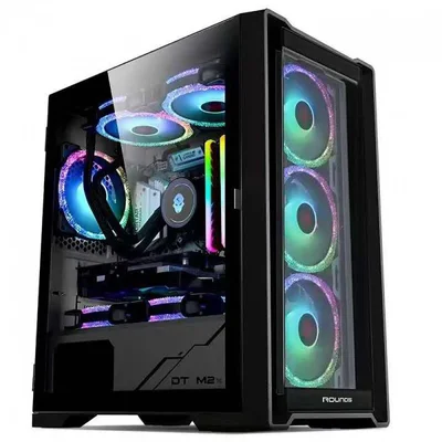 Gabinete Gamer Round5 Astra Black, Mid Tower, Lateral De Vidro, Matx, Sem Fans, Preto, R5-astra-b-2185