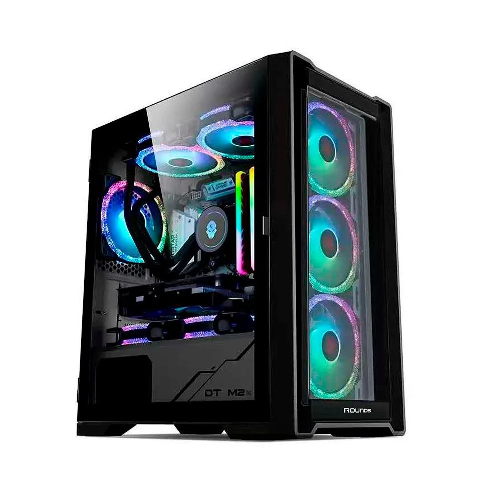 Gabinete Gamer Round5 Astra Mid Tower M-atx Sem Fan Vidro Preto