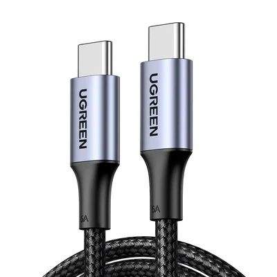 Cabo Rápido Ugreen 100w 20v 5a Usb C / Tipo C ( 2 Metros - Em Nylon Trançado ) Carregamento Compatível Iphone 17 16 15 Pro Max Plus Air, Galaxy S25 S24 S23, Pixel 10, Macbook Ipad, Etc.