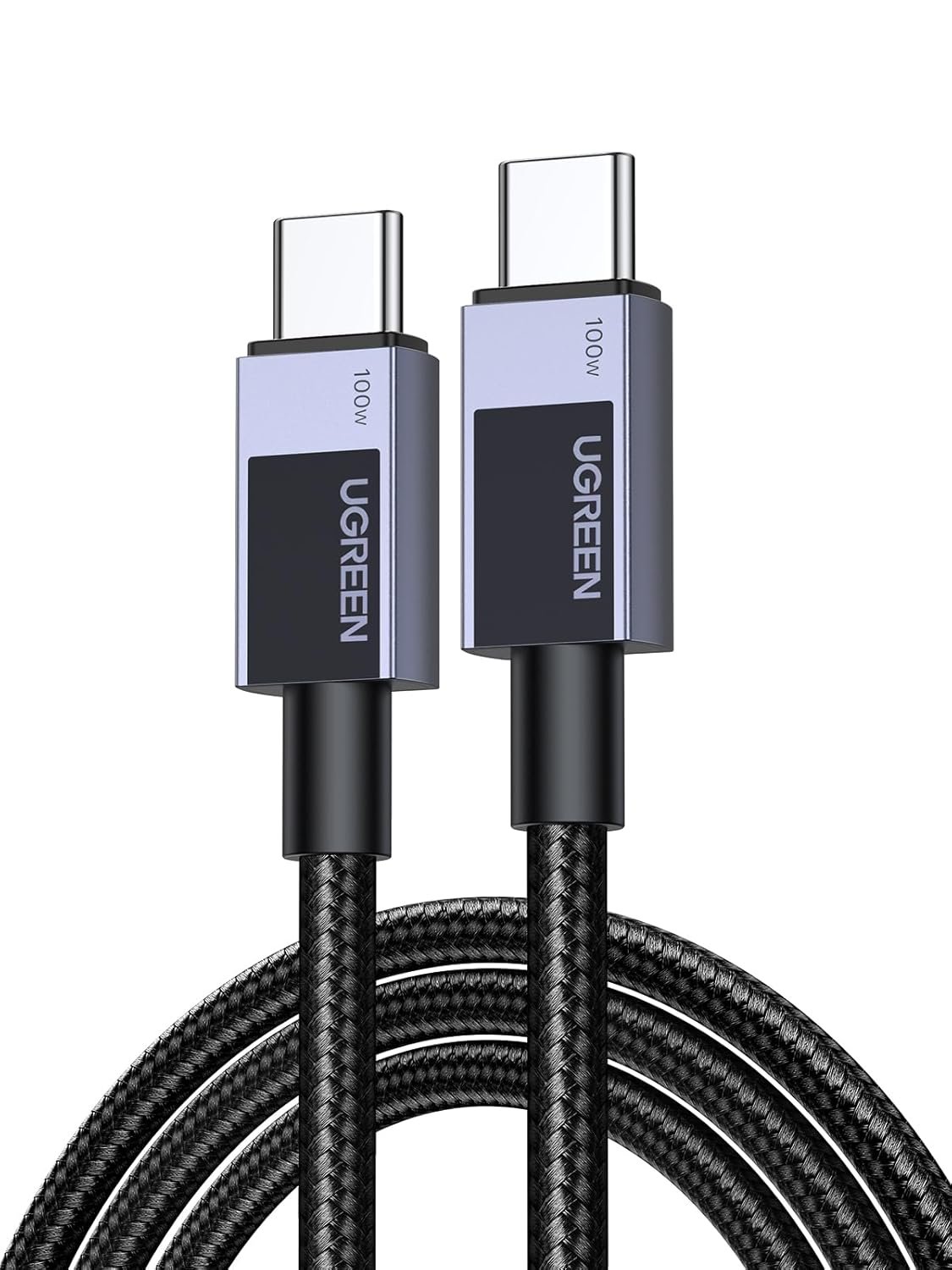 Ugreen Cabo Usb-c / Tipo C 100w 5a 20v ( 2 Metros - Nylon Trançado ) Carregamento Rápido Compatível Iphone Air 17 16 15 Plus Pro Max Galaxy S25 S24 S23 Ultra Pixel 10 Macbook Ipad Etc.