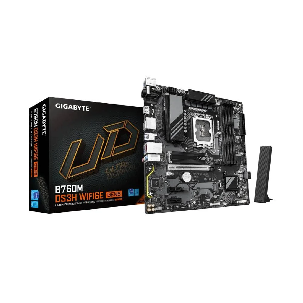 Placa Mãe Gigabyte B760m Ds3h Wifi6e Gen5 LGA  1700 4xDDR5 Chipset Intel B760 Matx