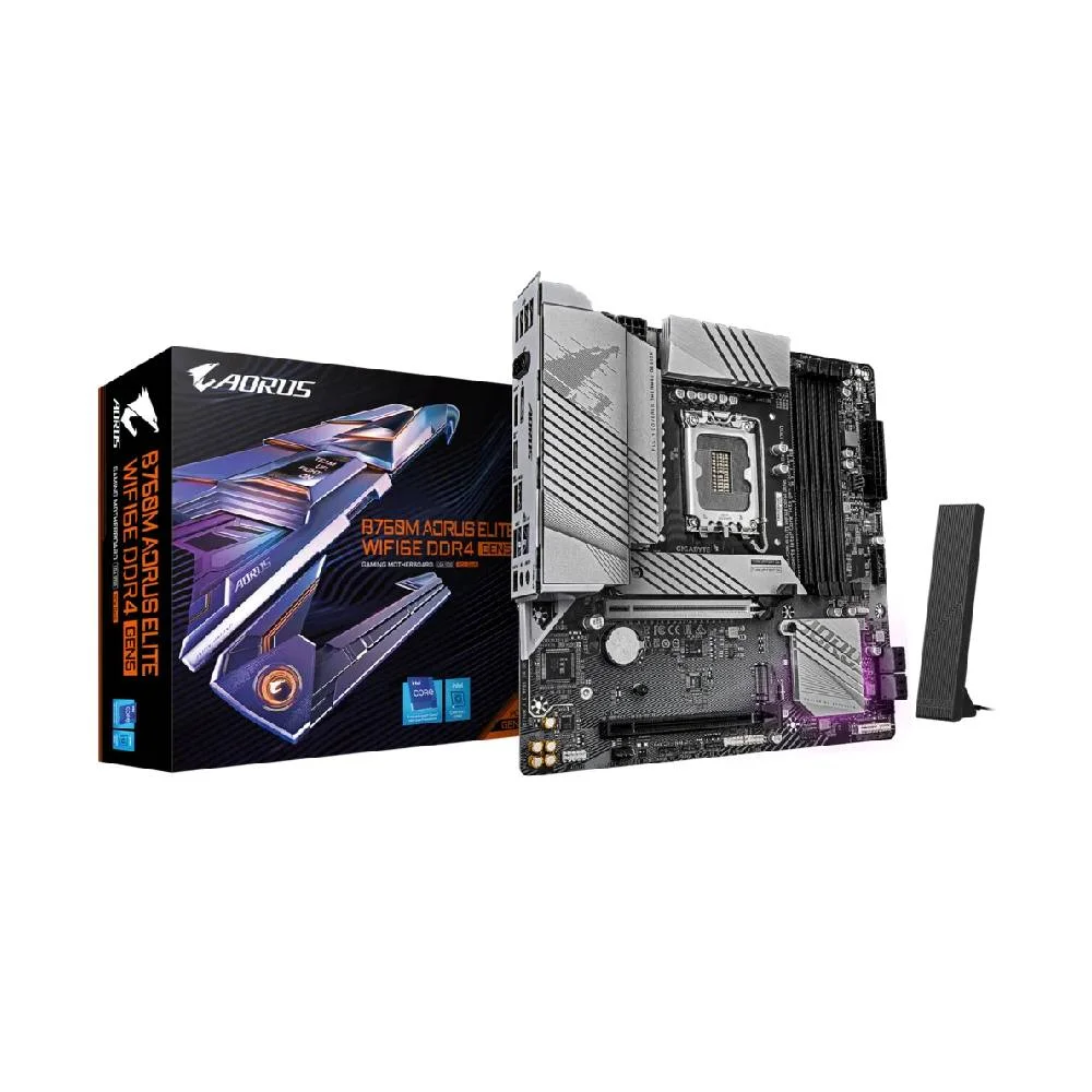 Placa Mãe Gigabyte B760m Aorus Elite Wifi6e Ddr4 Gen5 LGA 1700 4xDDR4 Chipset Intel B760 Matx