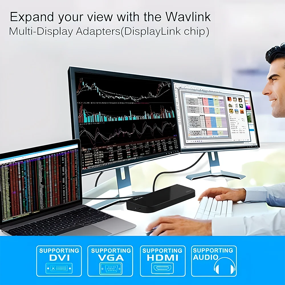 Imagem 3 de 5 do produto Wavlink Docking Station Usb Dual Monitores Mac WINDOWS