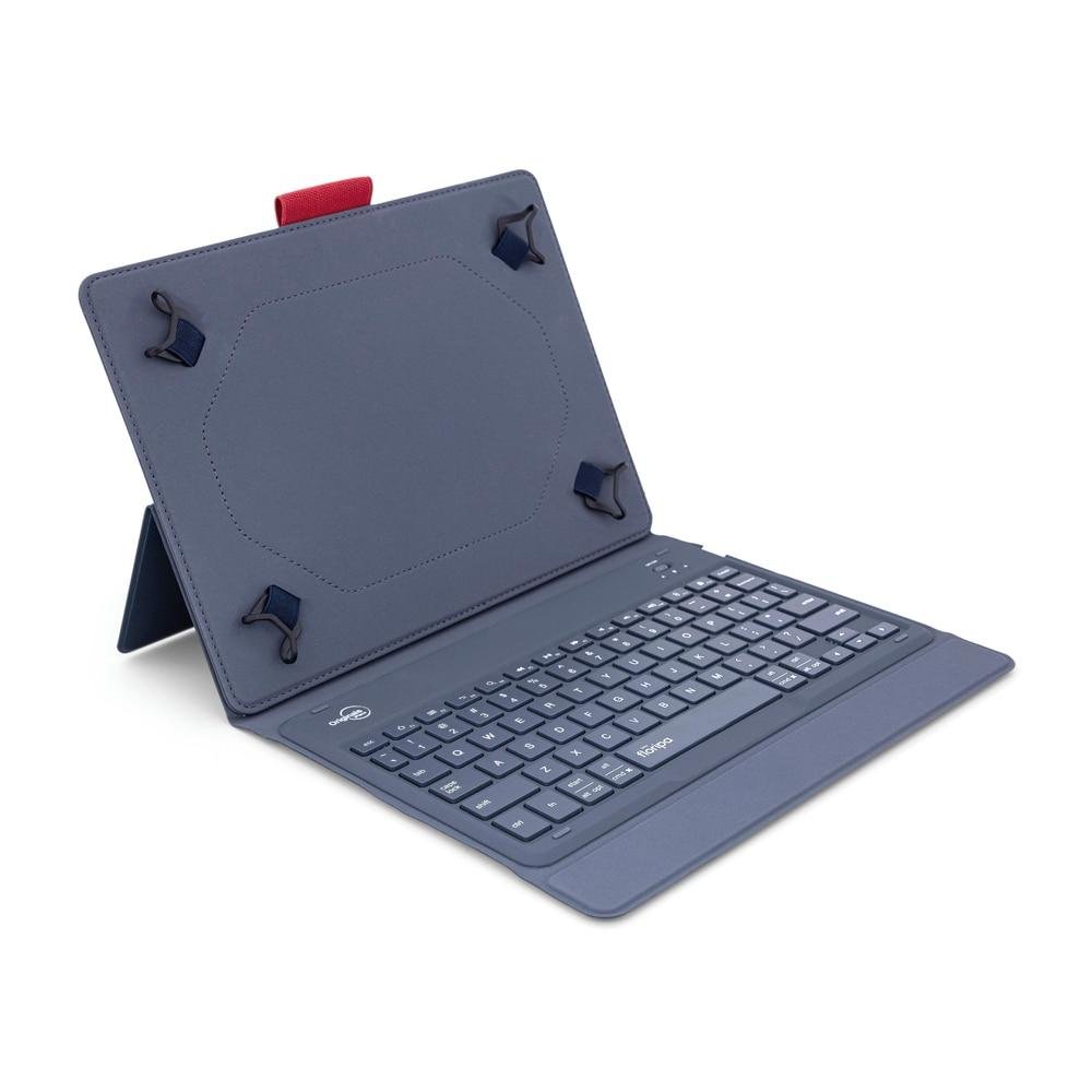 Capa Ipad E Tablet Com Teclado, Universal Telas 9" A 11", Azul,   Iplace