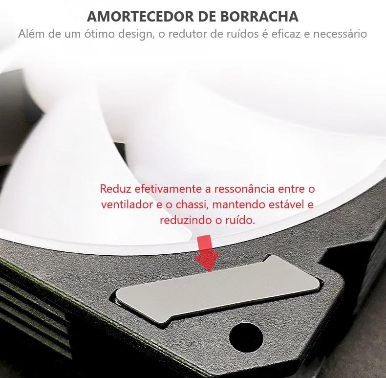 Cooler Fan JOY, Pwm 4 Pinos, ARGB 5v 3 Pinos, 120mm, Preto, Coolmoon CM-JOY-B 6