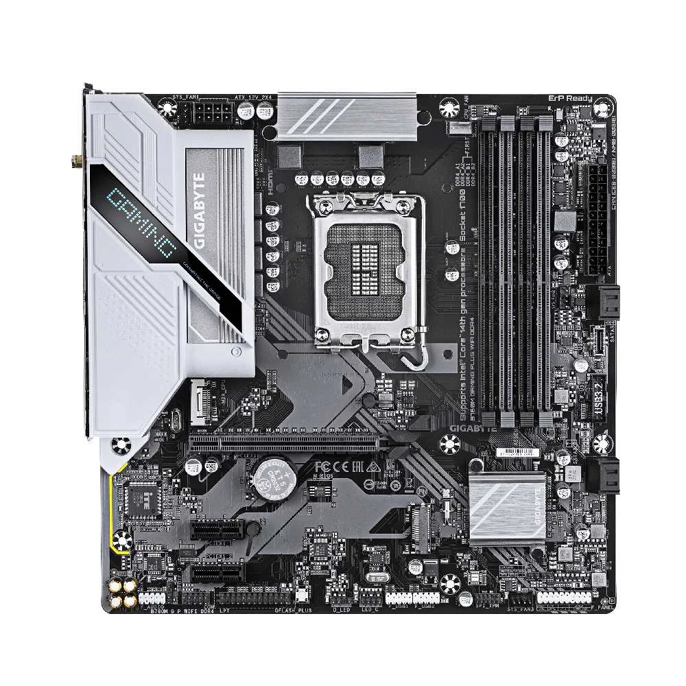 Imagem 2 de 4 do produto Placa Mãe Gigabyte B760m Gaming Plus Wifi Ddr4 LGA  1700 4xDDR4 Chipset B760 Matx