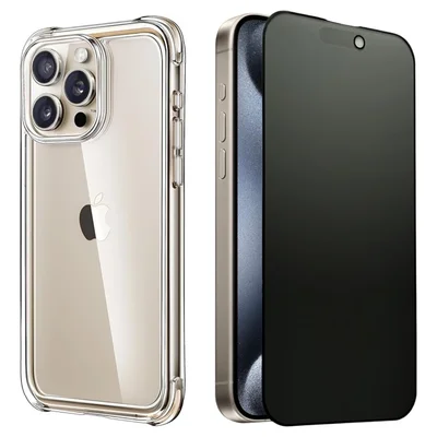 Kit Pelicula Privacidade + Capa Transparente Iphone 16