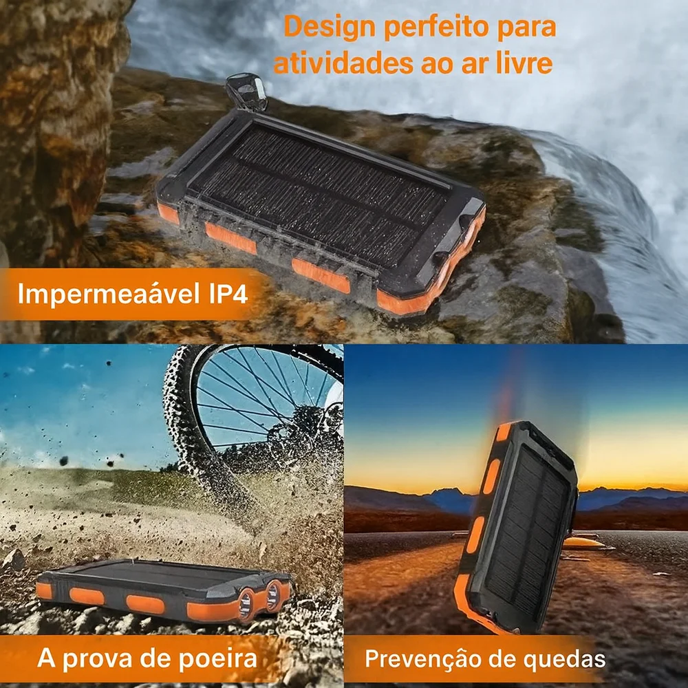 Imagem 4 de 5 do produto Carregador Portátil Power Bank Solar Usb Azul