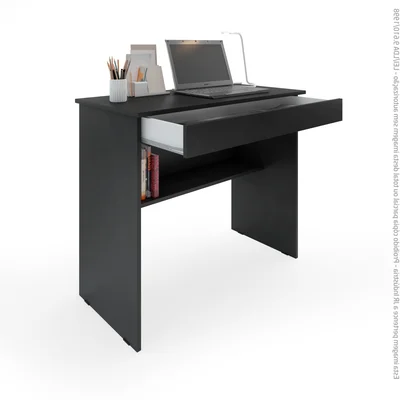 Escrivaninha Home Office Leve E Compacta Com 1 Gaveta E Prateleira Para Organização Cor Preto