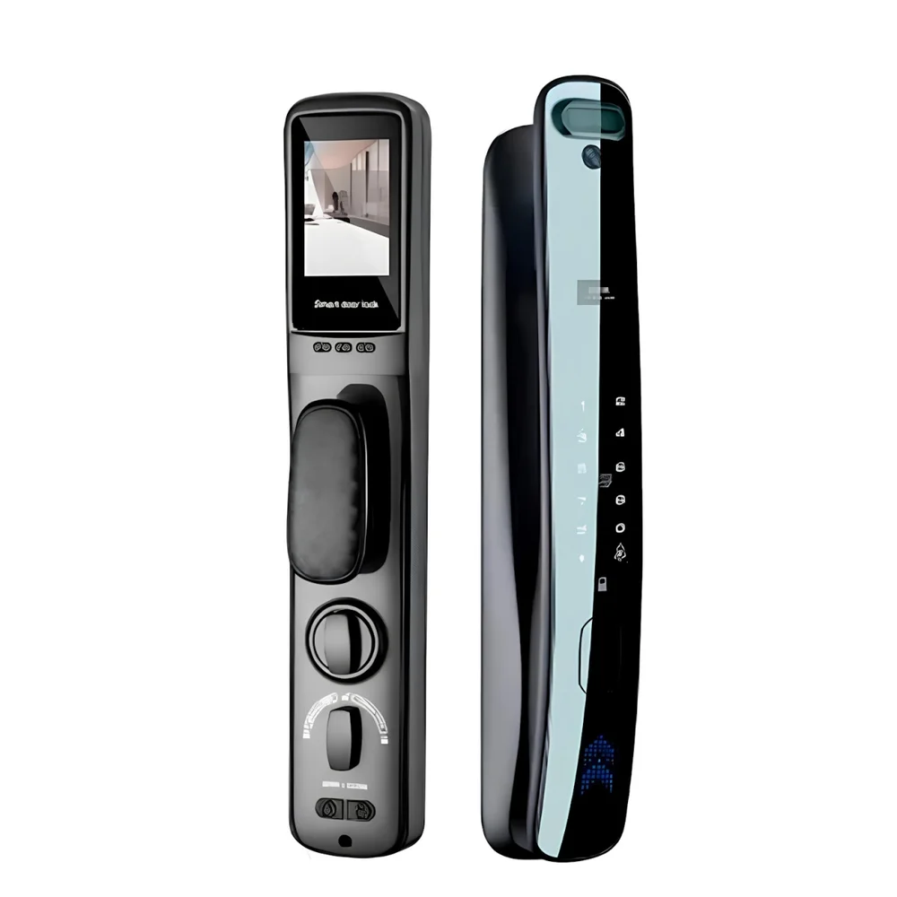 Fechadura Eletrônica Digital De Embutir Com Reconhecimento Facial 9200 Smart Tech Preta Advance
