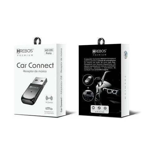 Imagem 2 de 5 do produto Receptor De Áudio Usb-a Car Connect Hrebos Premium Ad-215 - Único Único