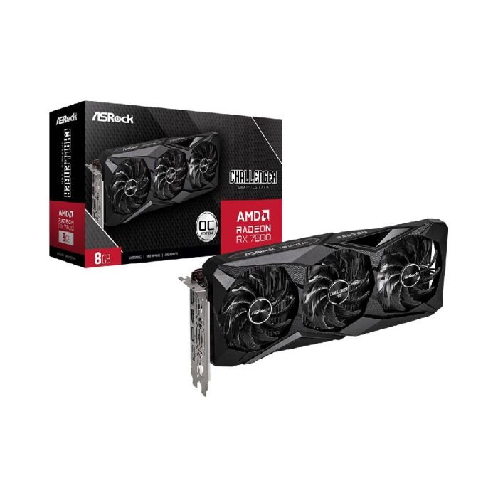 Placa De Vídeo Asrock Amd Radeon Rx 7600 Challenger Pro 8GB Oc Gddr6 128 Bits - Rx7600 Clp 8go