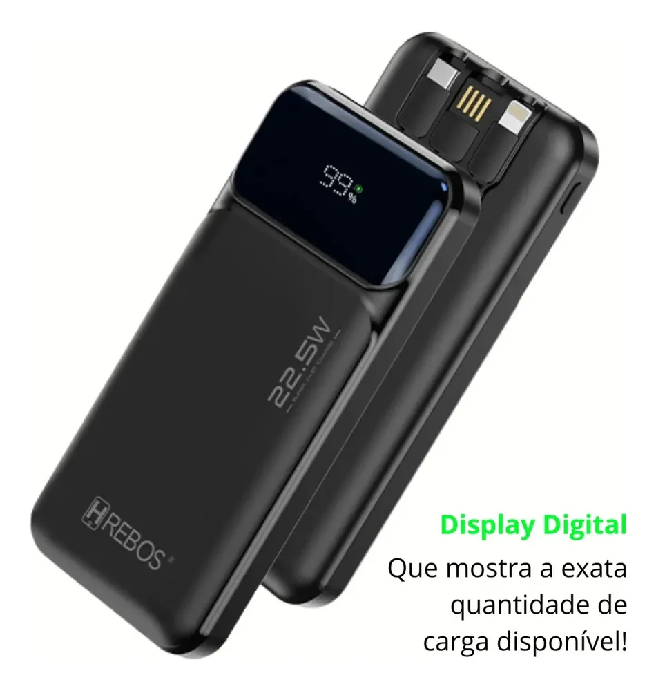 Imagem 5 de 5 do produto Carregador Power Bank Hrebos Pb-202 Turbo 10000mah 22.5w