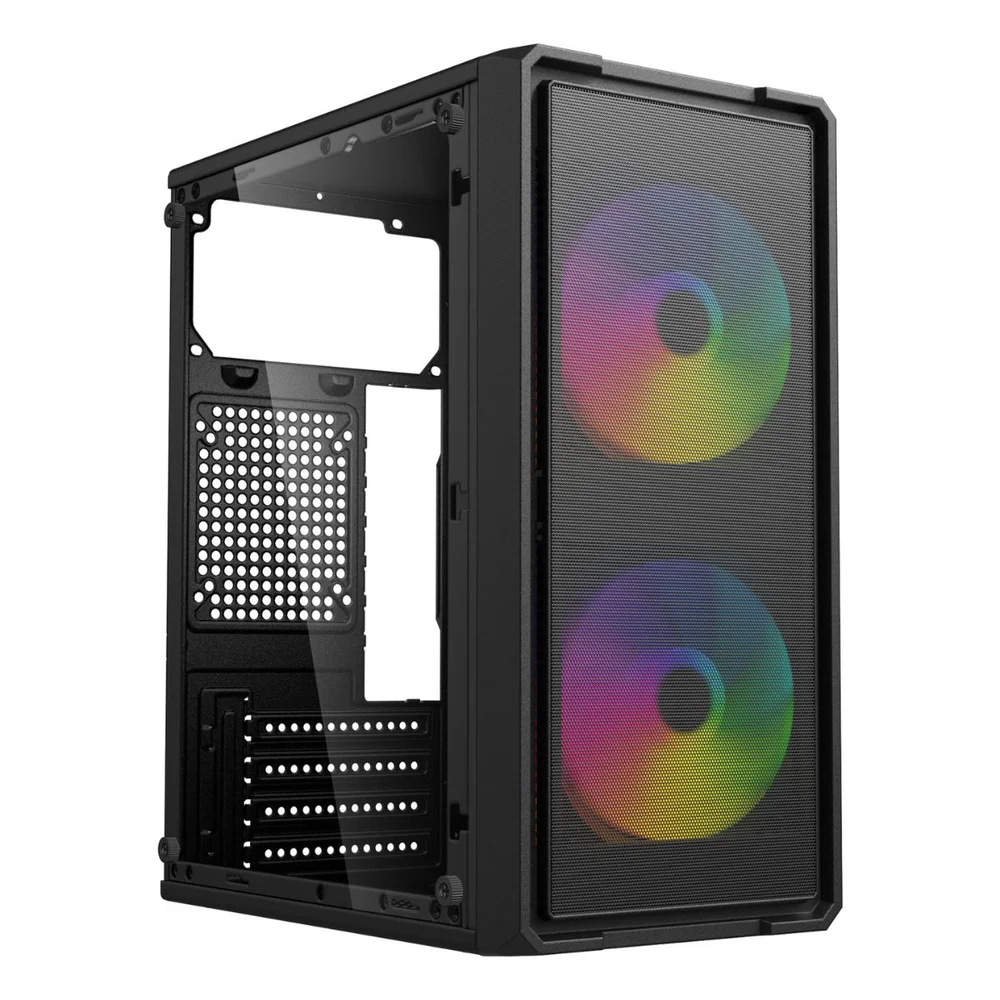 Gabinete Gamer Matx Bg-065 Zone Vidro Temperado Frente Mesh 2 Fans Rainbow