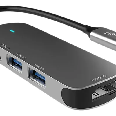 Adaptador Hub Usb-c E Usb-a 3.0, 4 Portas, HDMI 4k, Hub41hd