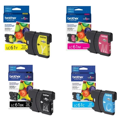 Cartucho De Tinta Brother Lc61 Kit 4 Cores Preto, Magenta, Ciano, Amarelo | Brother Dcp-145c Dcp-165c Dcp-385c