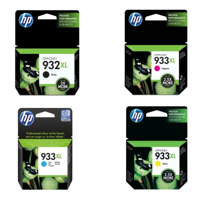 Cartucho De Tinta Hp 932xl Preto E Kit 3 Cores Hp 933xl Magenta, Ciano, Amarelo | Officejet 6100 6600 6700