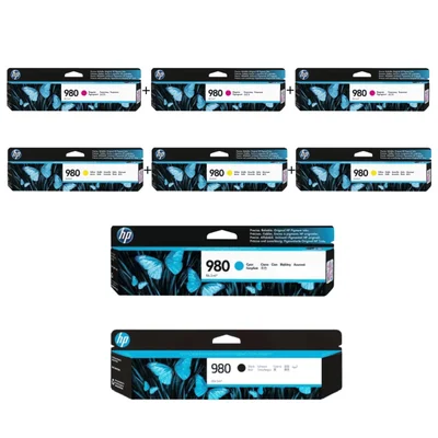 Cartucho De Tinta Hp 980 Kit 3 Magenta D8j08a + 3 Amarelo D8j09a + 1 Ciano D8j07a + 1 Preto D8j10a | X585z X555dn