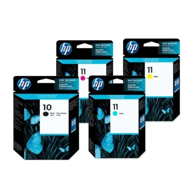 Cartucho De Tinta Hp 11 kit 4 Cores Preto, Magenta, Ciano, Amarelo | Designjet 10 20 50 70 100 120