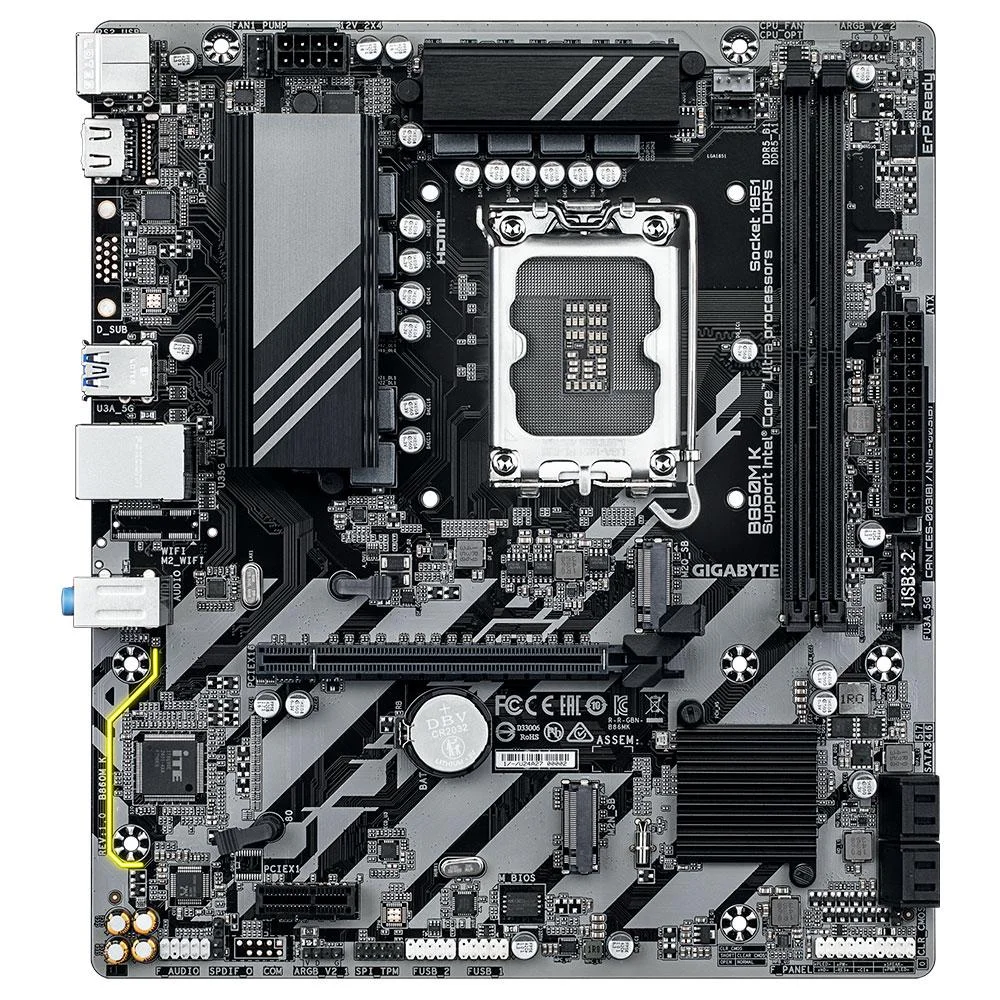 Placa Mae Gigabyte B860m K 1.0 Ddr5 LGA 1851 Ultra Processors 6