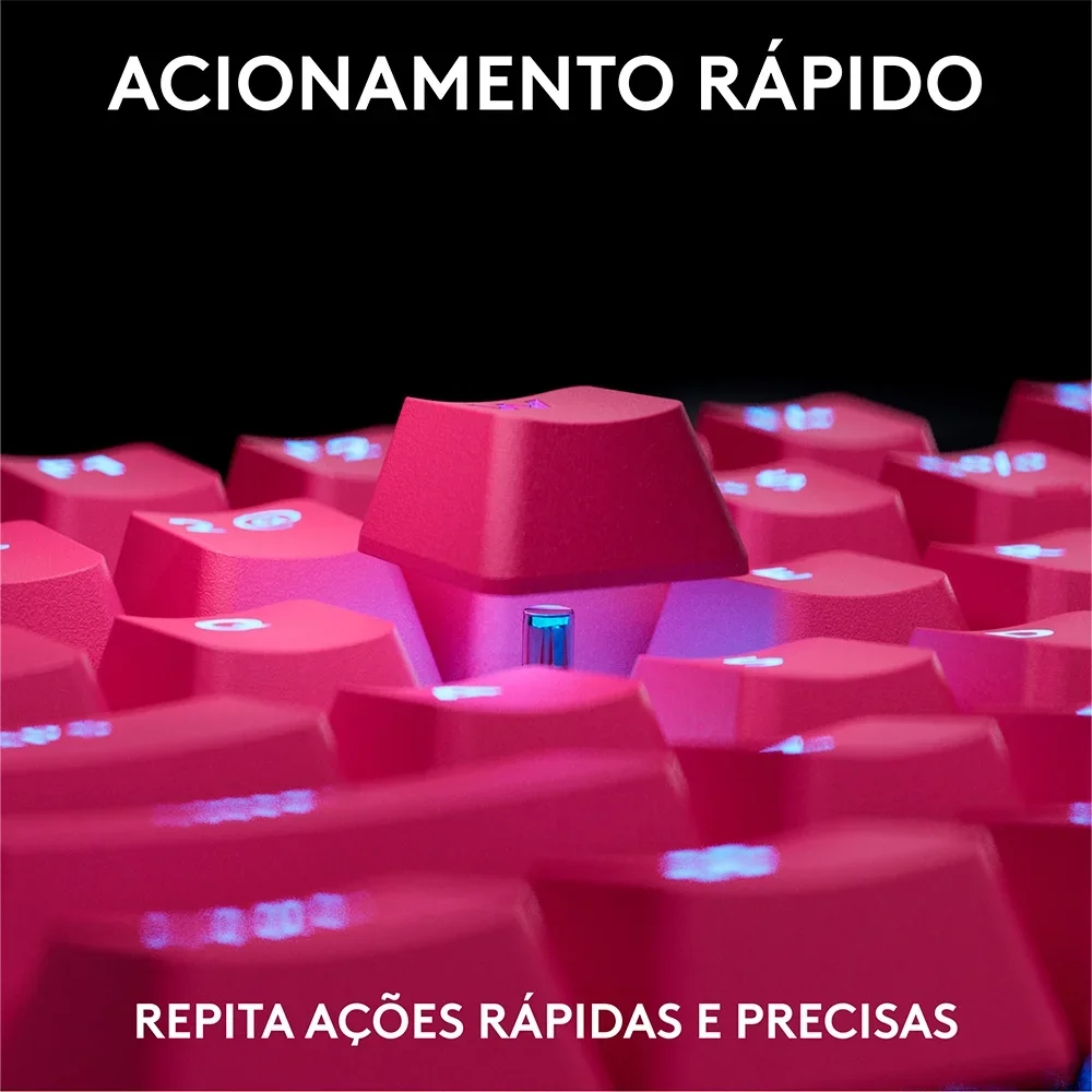 Imagem 2 de 5 do produto Teclado Gamer Logitech G Pro X Tkl Rapid, Switches Magnético,rapid Trigger, Magenta - 920-013133