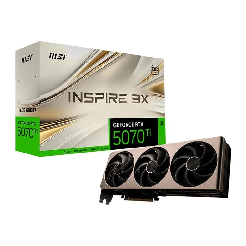 Placa De Video Msi Geforce RTX 5070 Ti Inspire 3x Oc, 16gb, Gddr7, 256-bit, G507t-16i3c 4