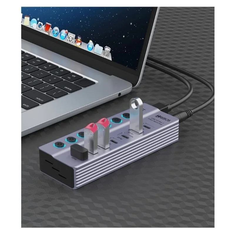 Imagem 5 de 5 do produto Hub Usb 3.0 7 Portas (usb-a 3 E Usb-c 4) Premium Hrebos Ad-227