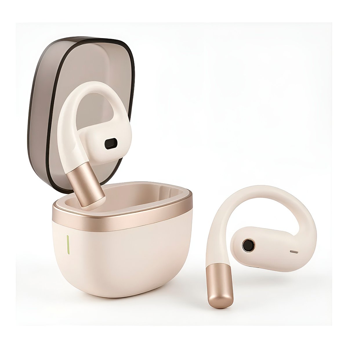 Fone Aberto Condução Óssea Bege Auricular Bluetooth
