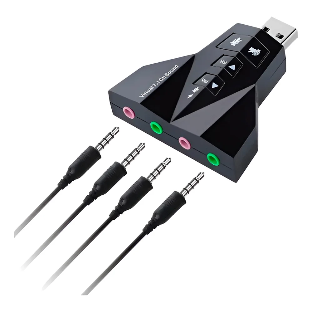 Imagem 3 de 5 do produto Adaptador Usb Placa De Áudio Microfone Fone Informática
